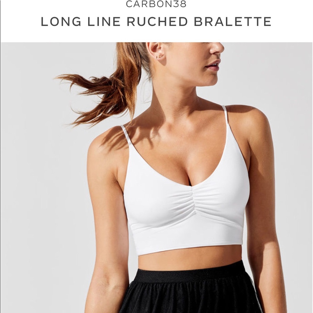 Carbon38 white ruched bralette top